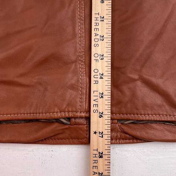 Robert Comstock Vertical Jacket Mens XLarge Brown Buttery Soft Leather Full Zip - Picture 12 of 13